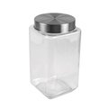 Home Basics Home Basics 67 oz. Square Glass Canister with Brushed Stainless Steel Screw-on Lid Clear ZOR96123